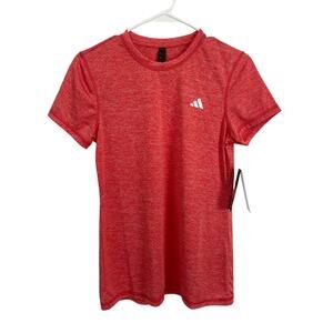 Adidas Women's Tech Tee Heather Color: PL Scarlet NWT Size Small Short Sleeve